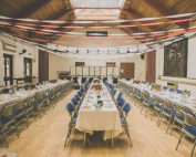 Main hall, laid out for a wedding breakfast