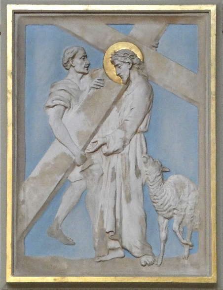 Jesus receives his cross